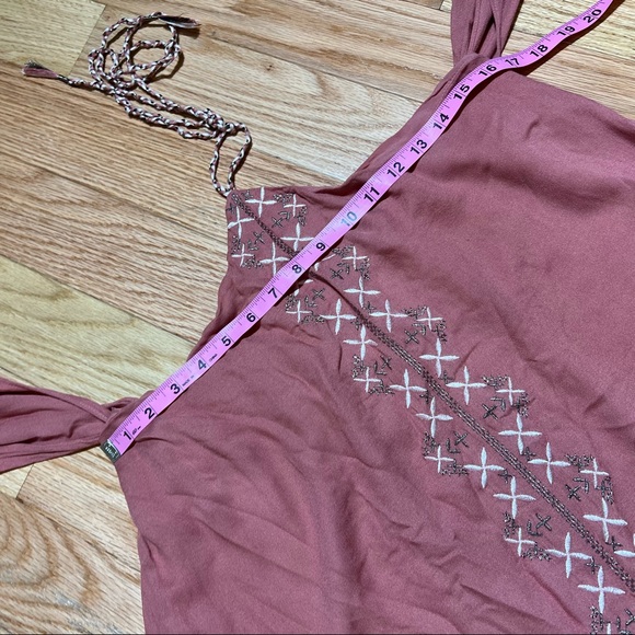 TJD The Jetset Diaries Embroidered Desert Rose Mini Dress in Salmon - Picture 8 of 10